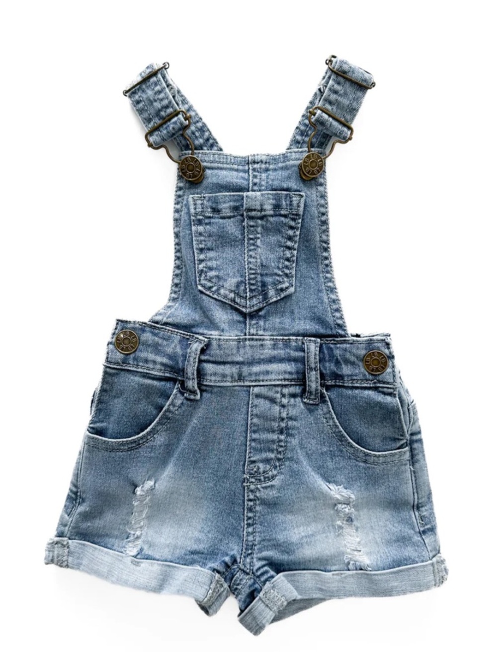Little Bipsy Light Blue Denim Short Overalls